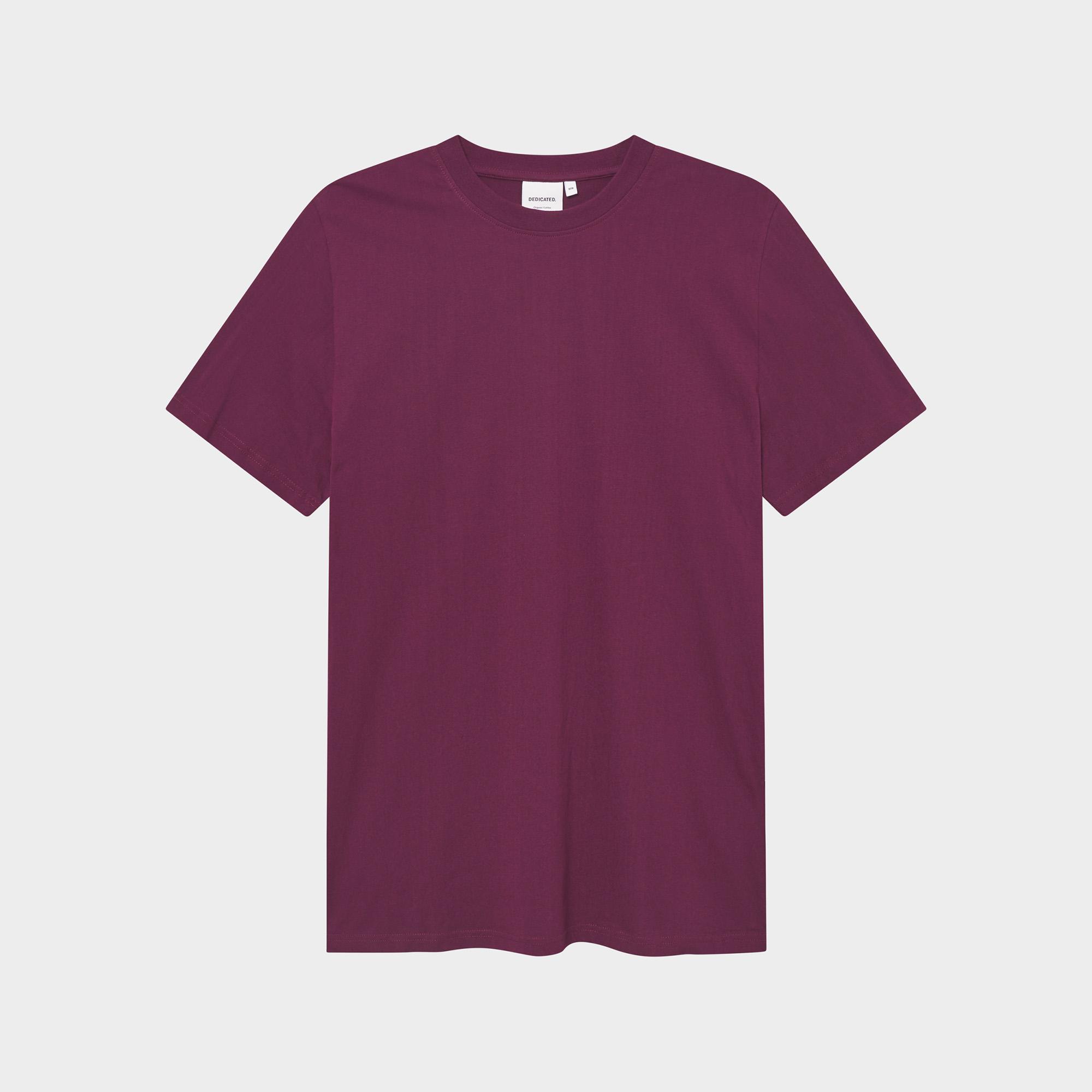 Dedicated Stockholm Fig Red T-Shirt Bio Baumwolle Shirt beere